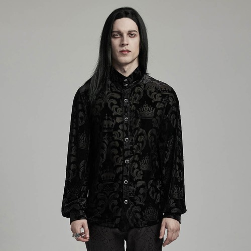 Punk rave gothic hemd - hemd, velvet
